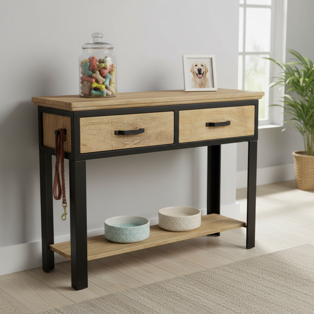 Sidetable als pet station