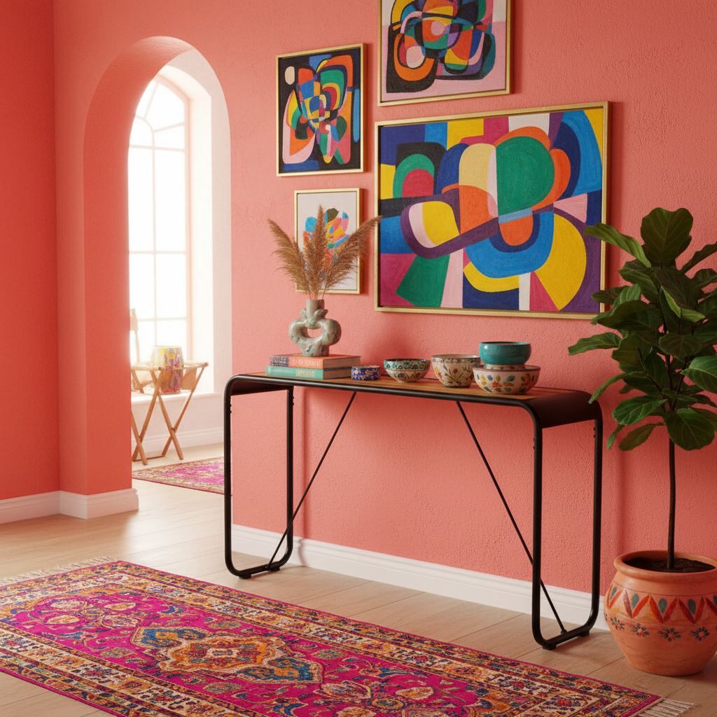 Sidetable in eclectische hal