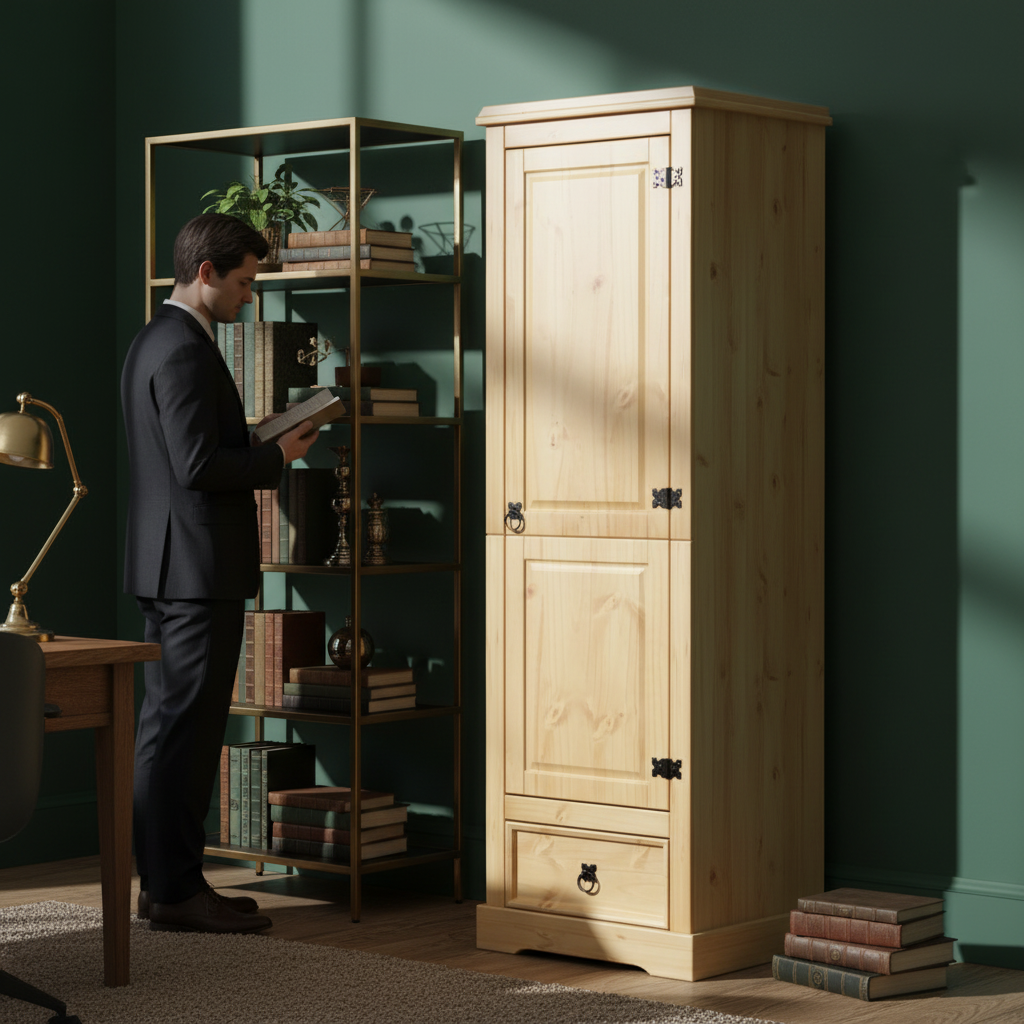 Smalle kledingkast in thuiskantoor