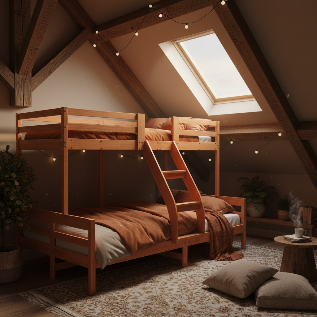 Stapelbed in zolderkamer