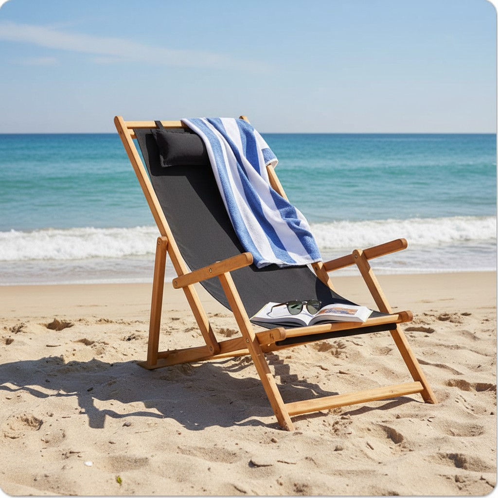Strandstoel op strand