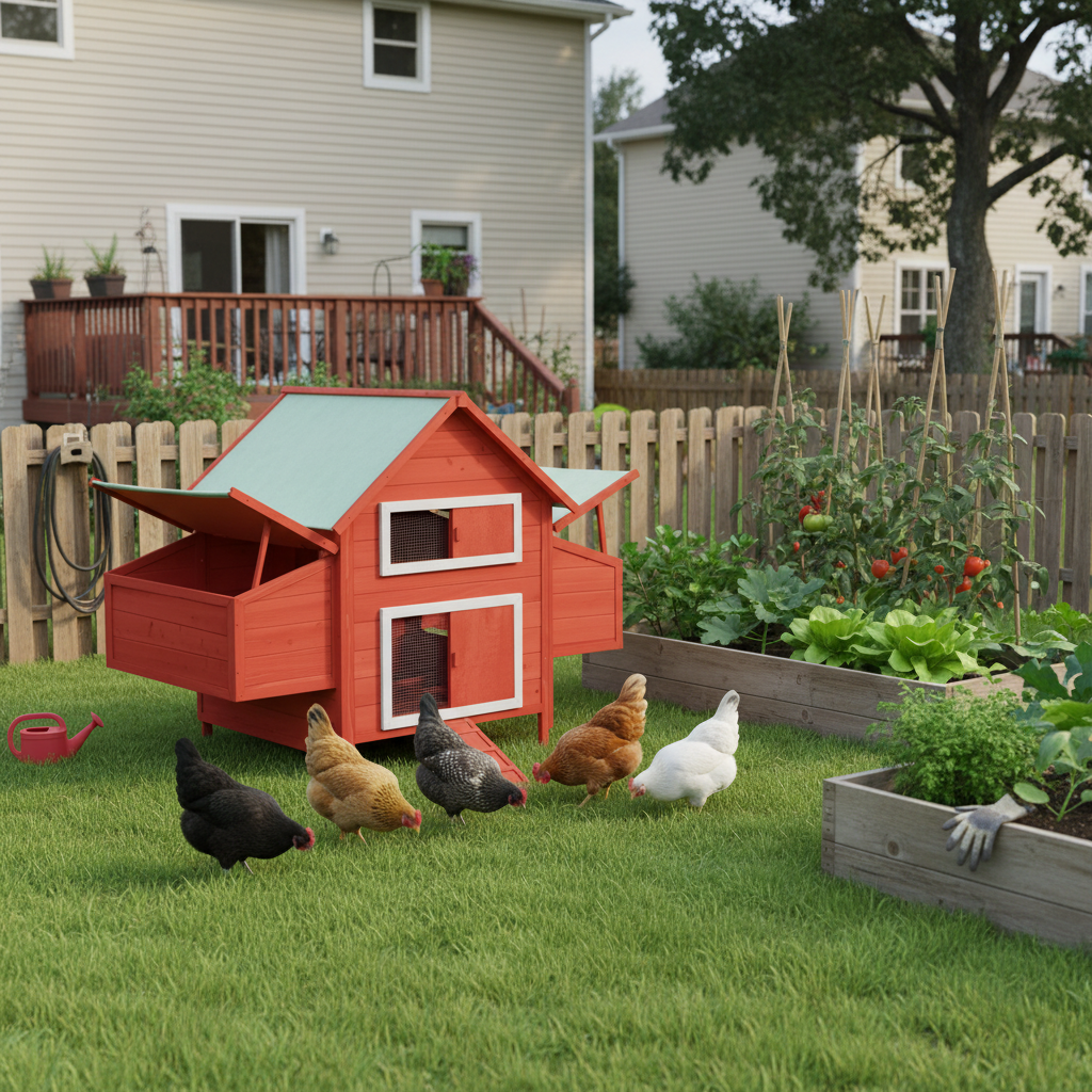 Suburban backyard garden