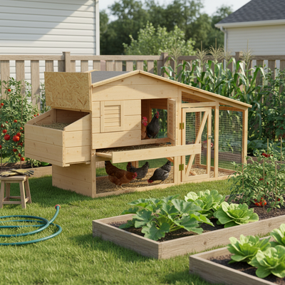 Suburban backyard garden