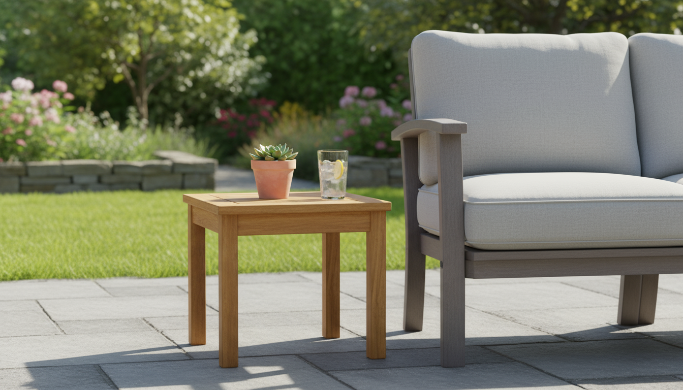 Gartentisch 60x60x36 cm aus massivem Akazienholz