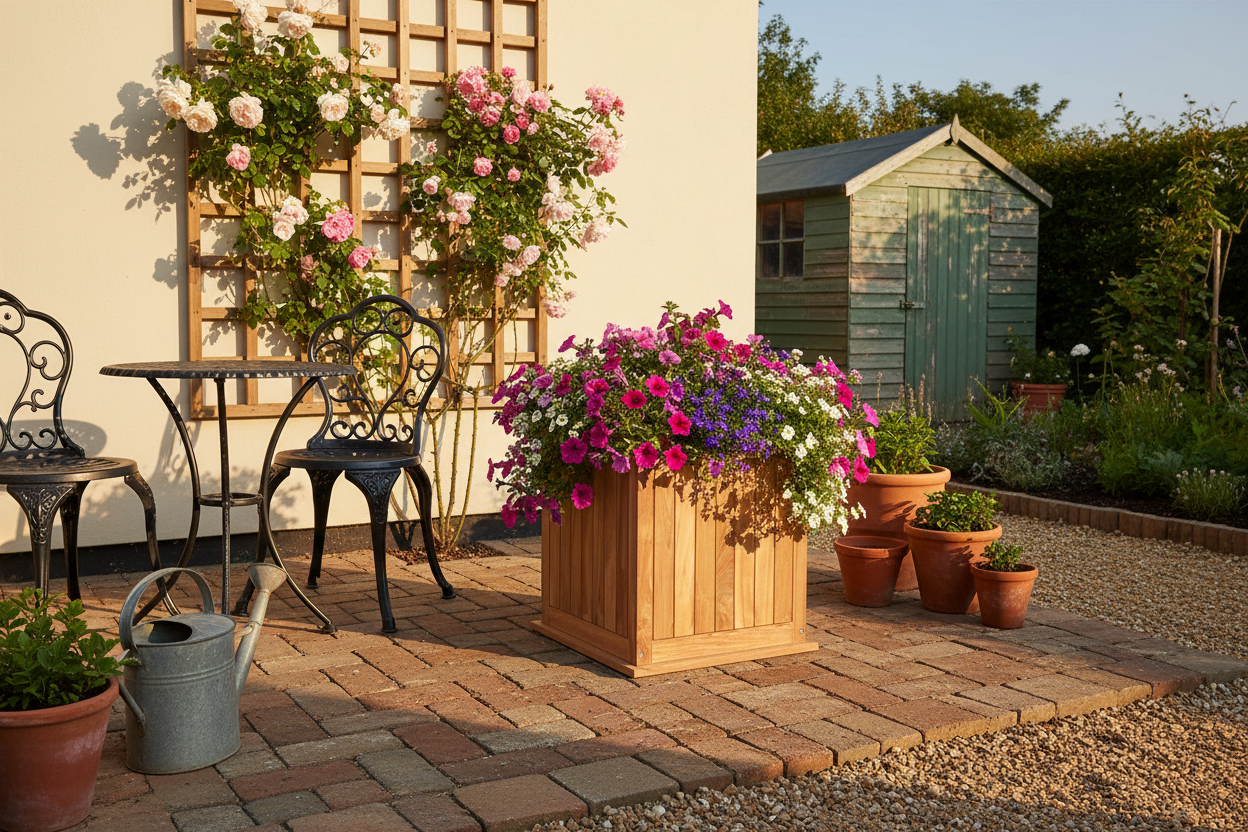 Teak Bloembak Kalimantan tuin zonder mensen