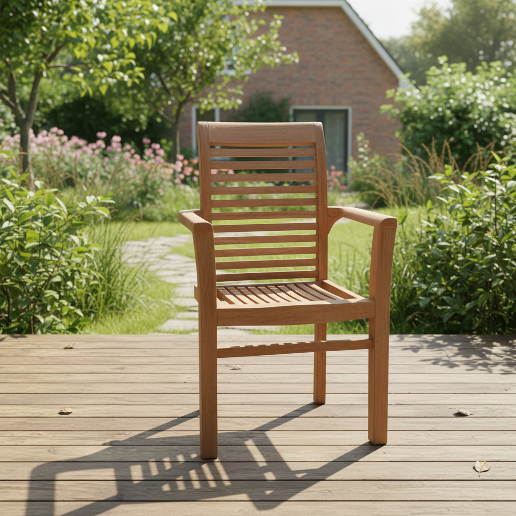 Stapelbare Teak Tuinstoelen - Set van 4 – foto 9