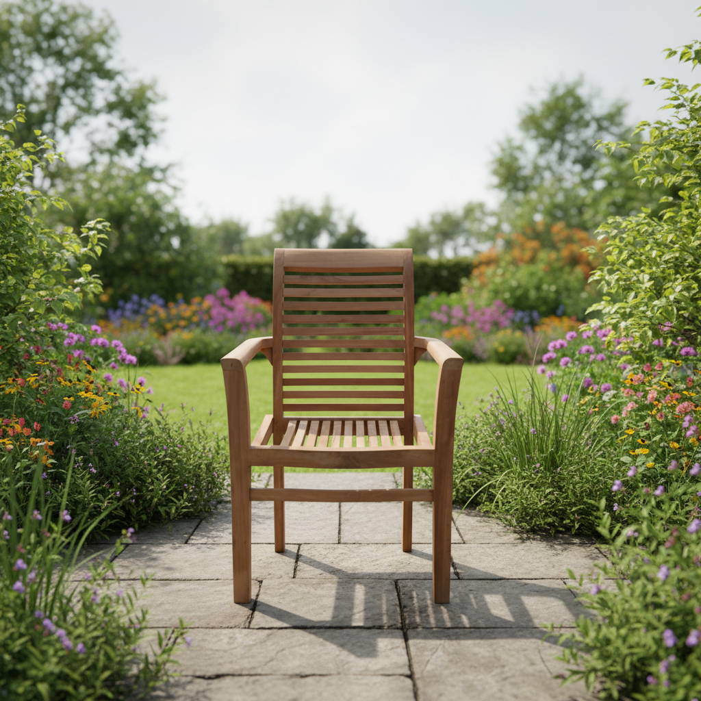 Chaise de jardin empilable en teck – Nouveau modèle