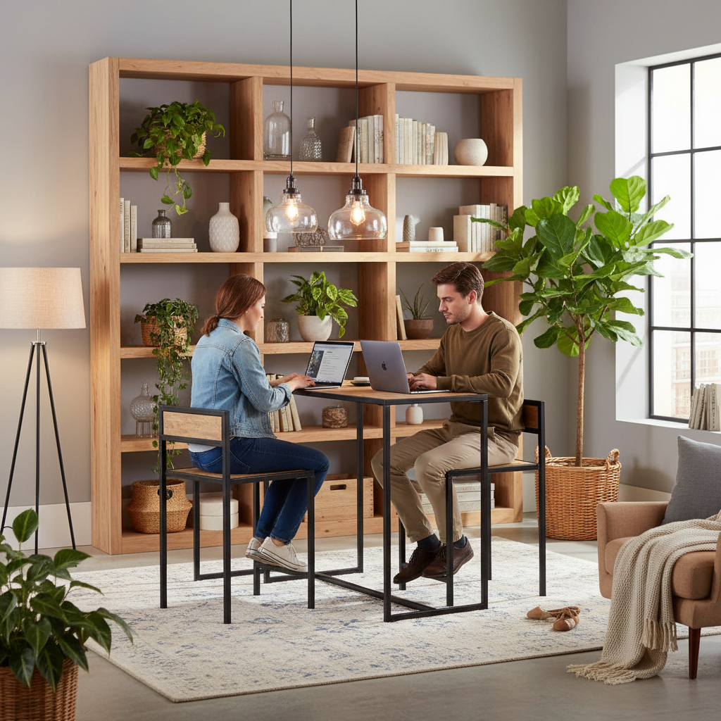 Thuiskantoor met mensen