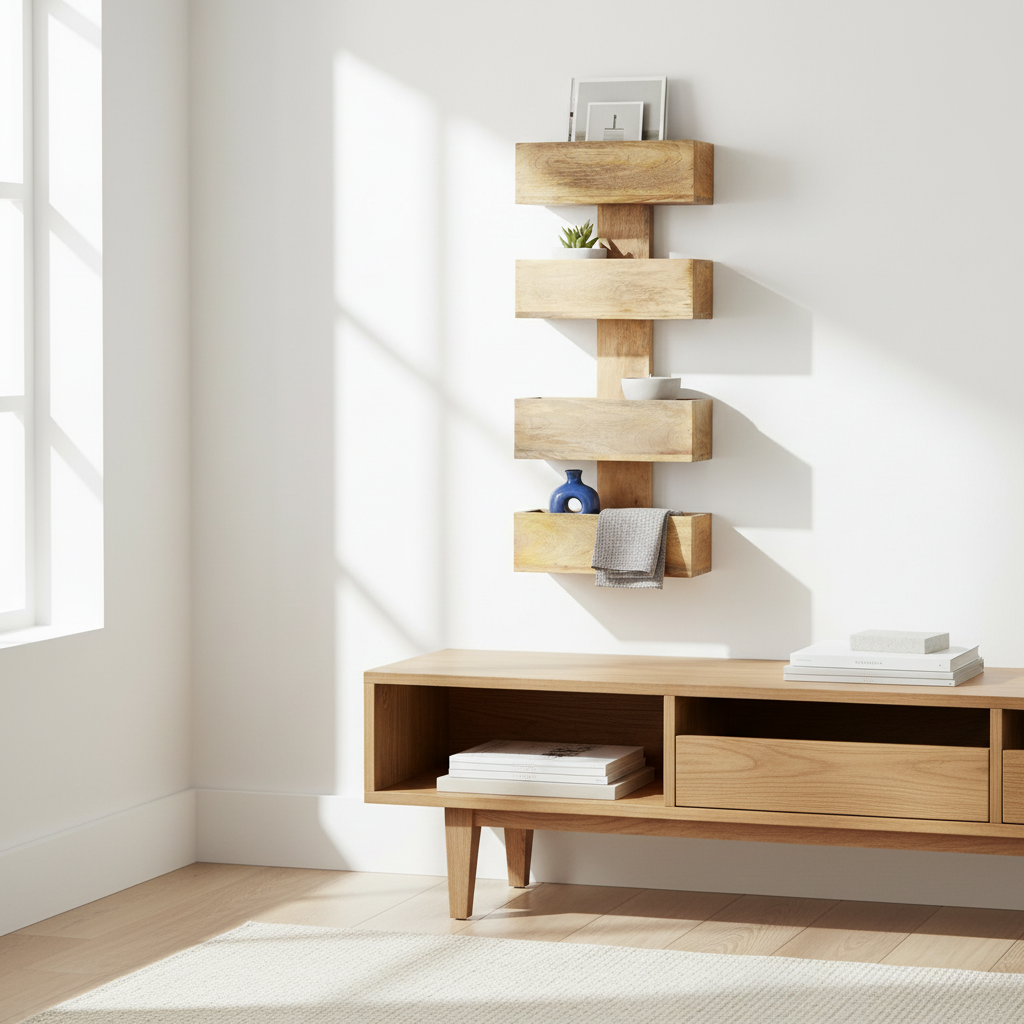 Tijdschriftenrek mangohout woonkamer