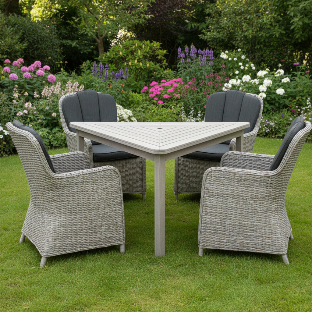 Tuin met groen en bloemen