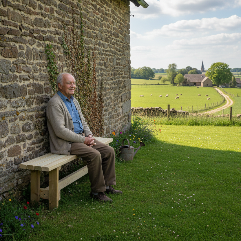 Tuinbank bij fermette