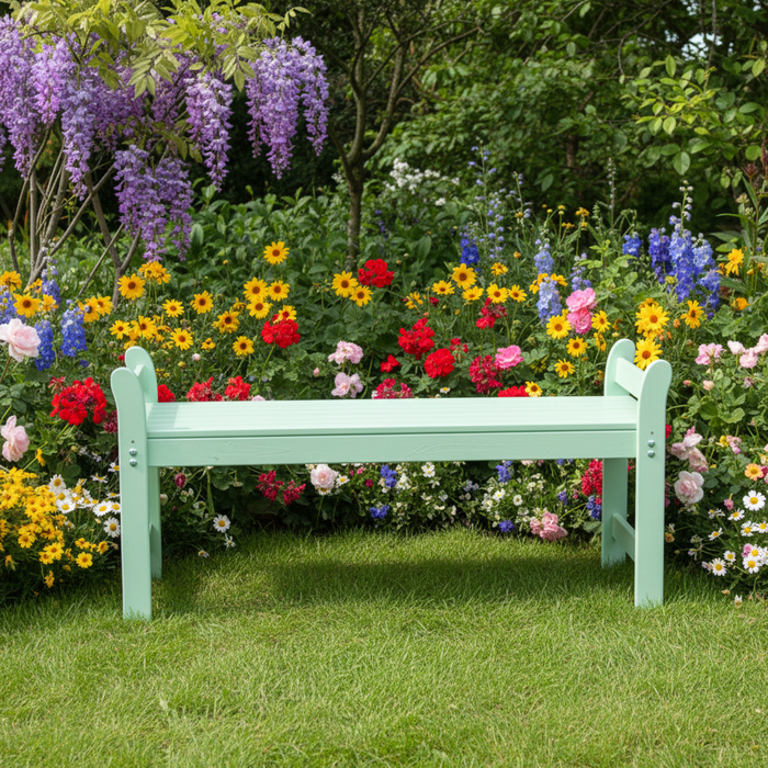 Tuinbank in zomertuin