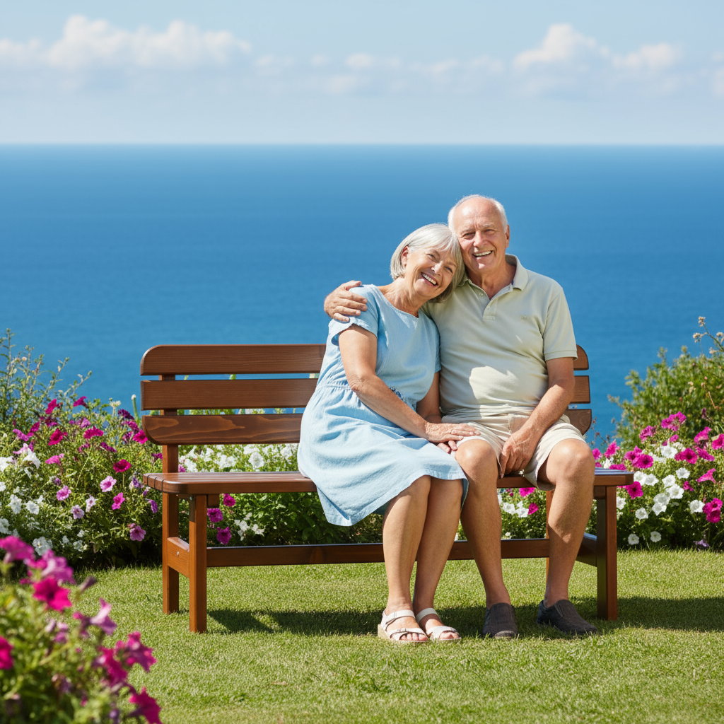 LUX Gartenbank aus Holz dunkelbraun 150 cm (KING ® )