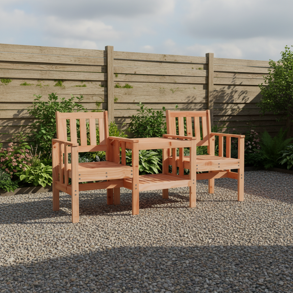 Tuinbank op grindpatio