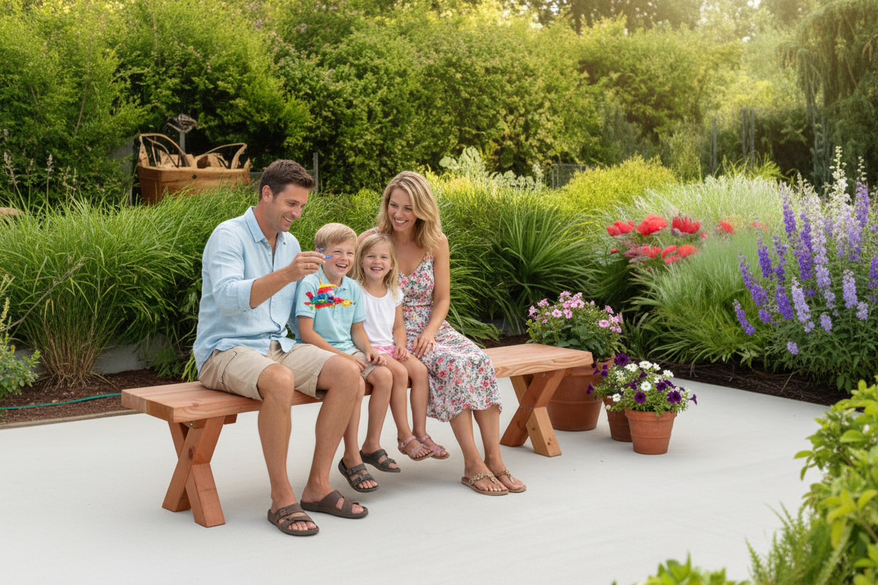 Tuinbank Xavi familie