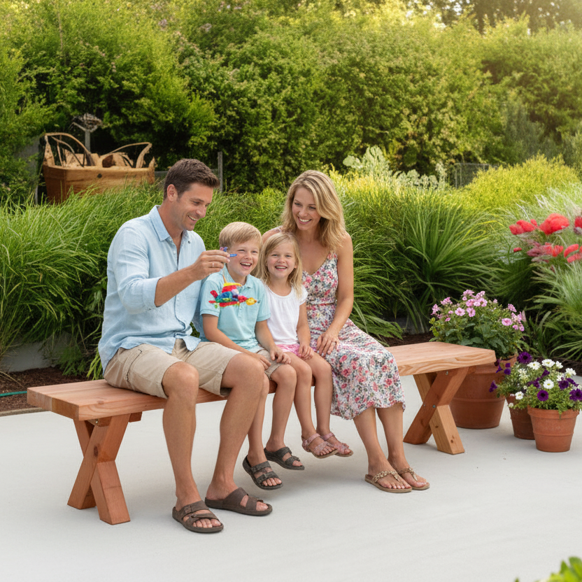 Tuinbank Xavi familie