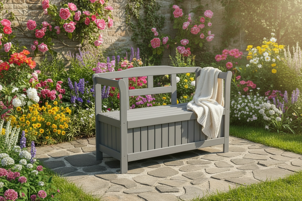 Tuinbank Yinke grijs cottage