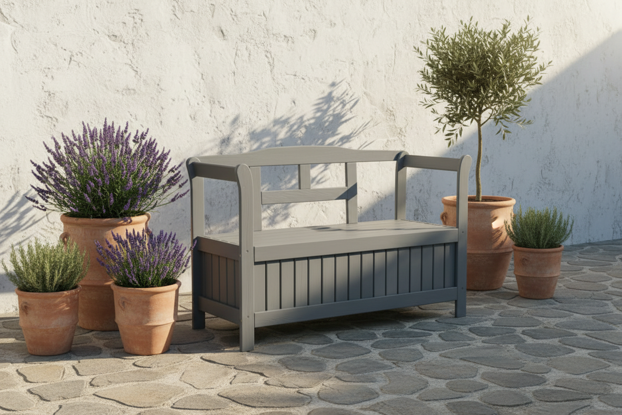 Tuinbank Yinke grijs mediterraan