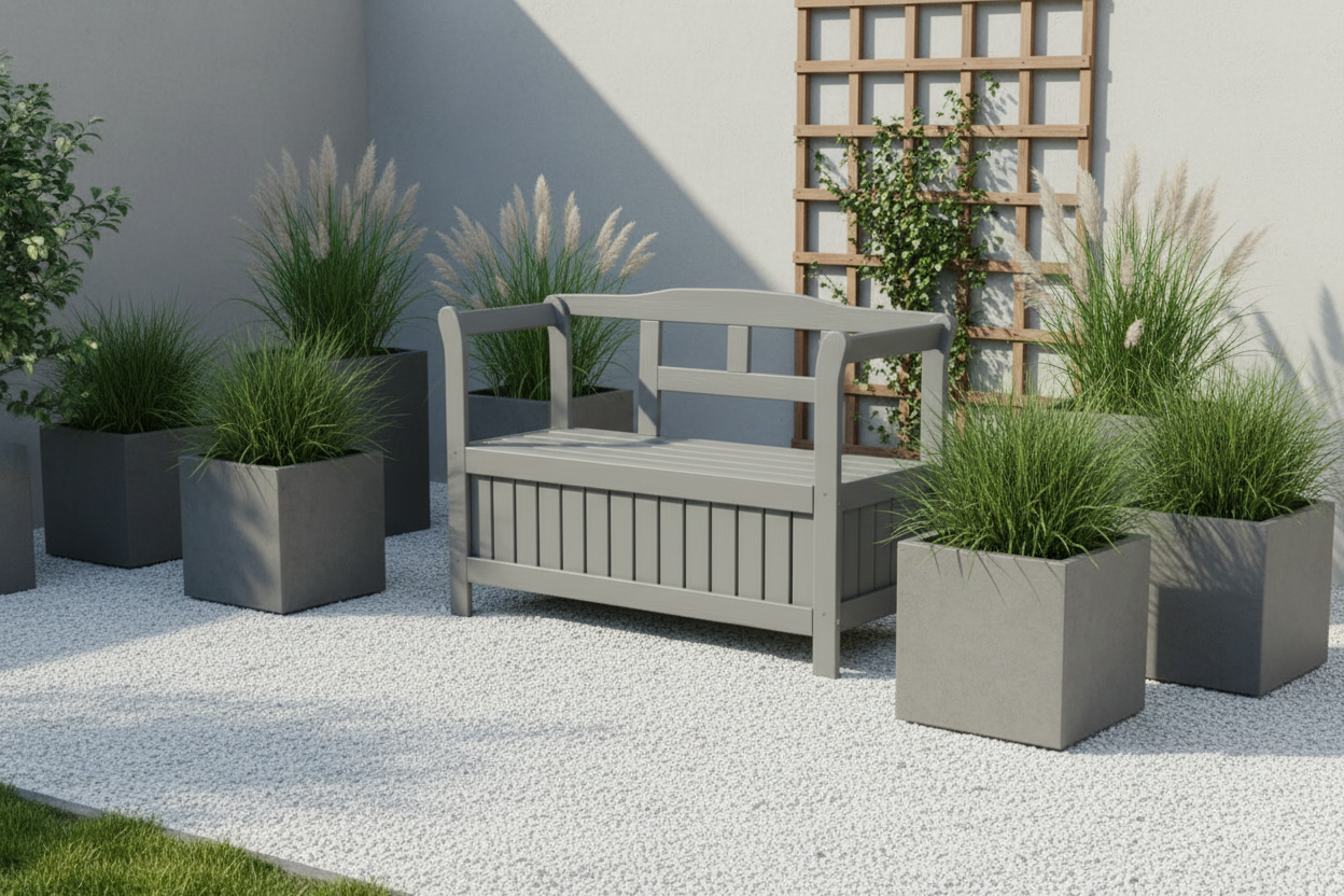 Tuinbank Yinke grijs modern