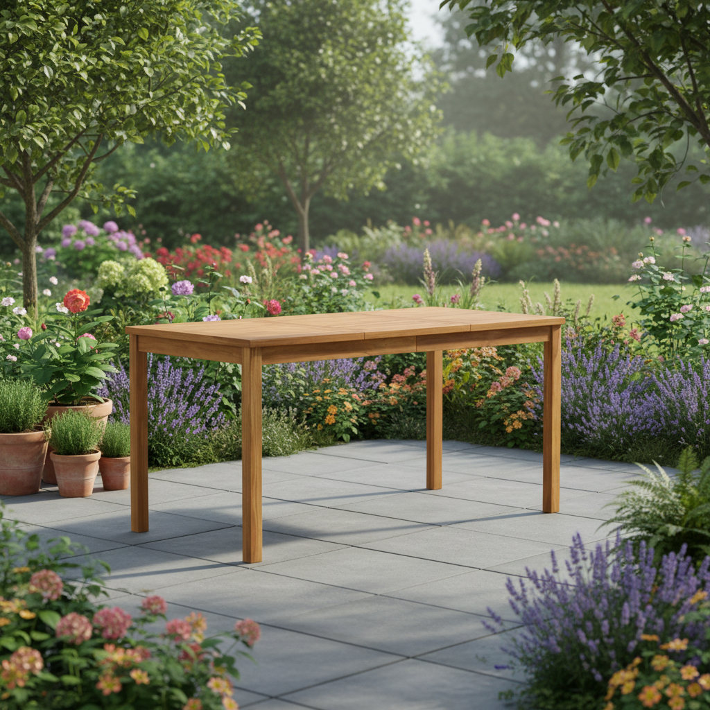 Tuintafel in serene tuinsetting