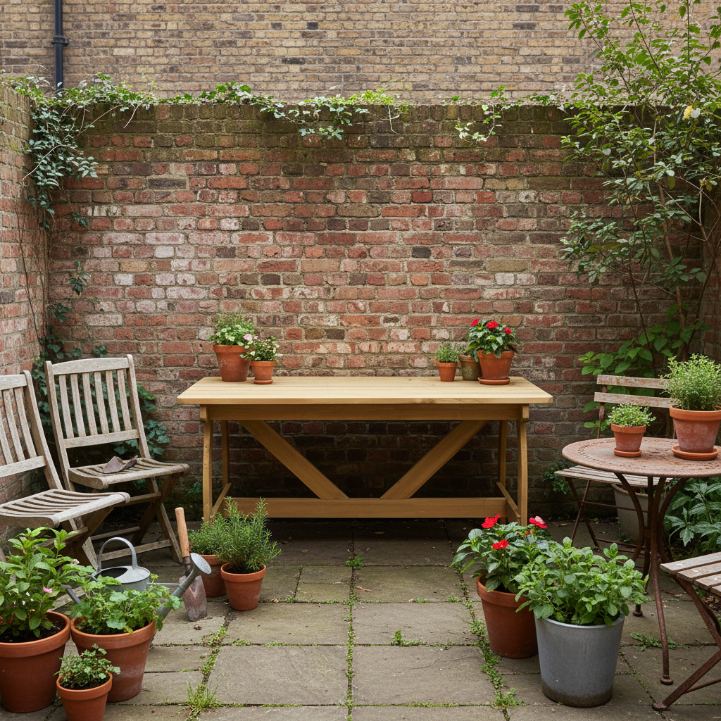 Tuintafel in stadstuin