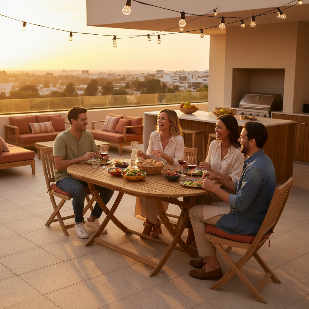 Tuintafel inklapbaar avonddiner