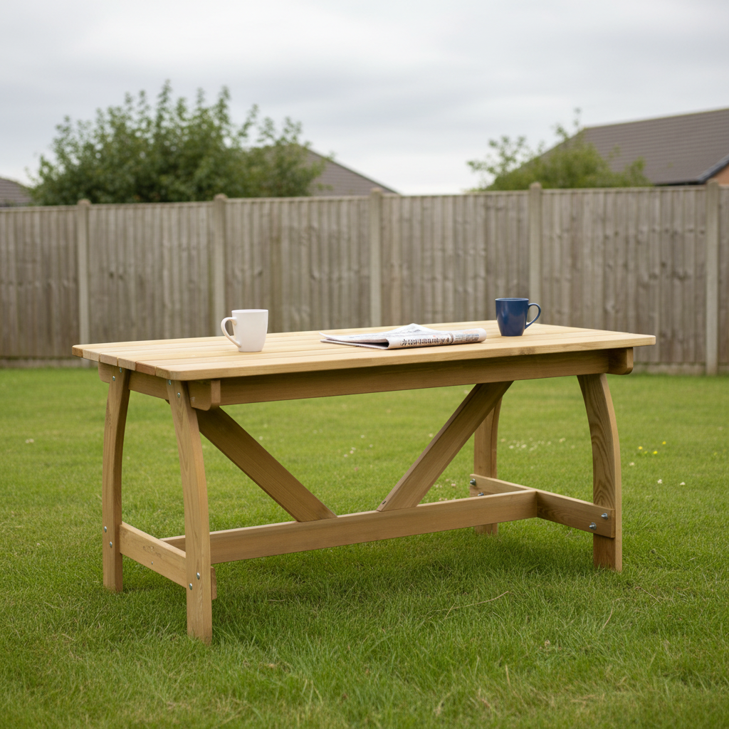 Tuintafel op grasveld