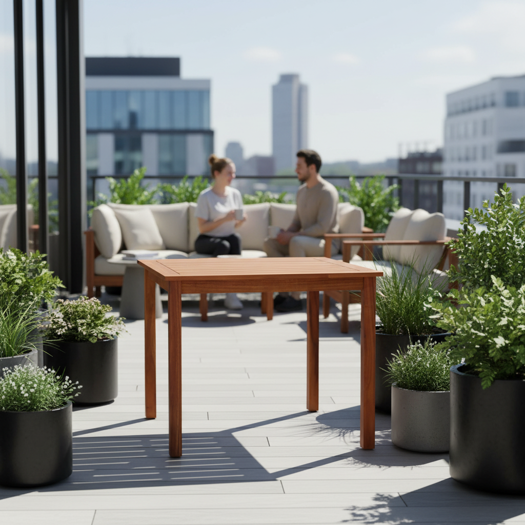 Tuintafel op stadsbalkon
