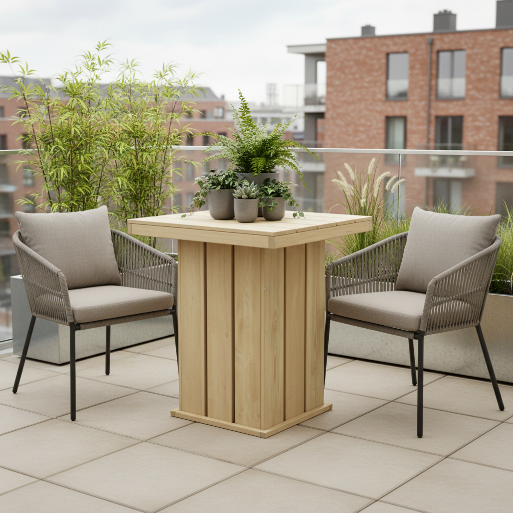 Tuintafel op stedelijk balkon