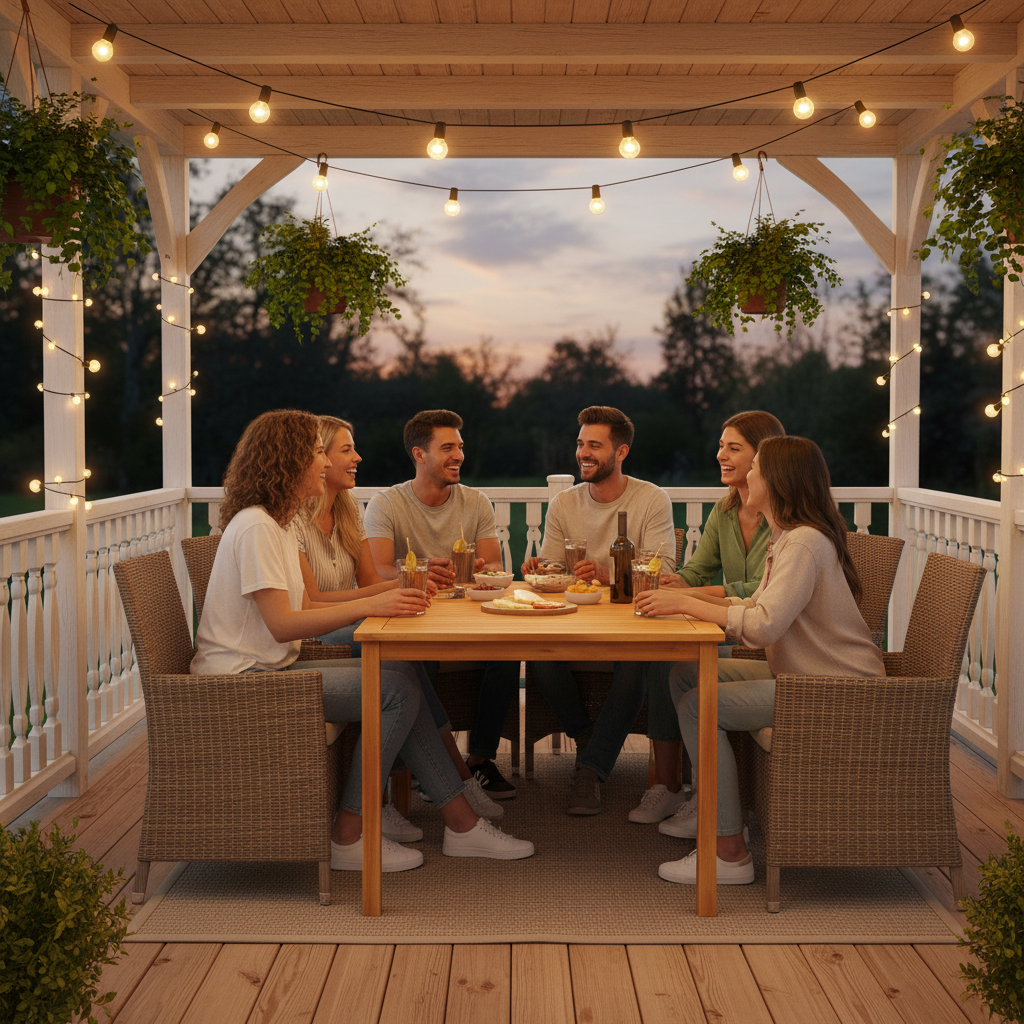 Tuintafel op veranda