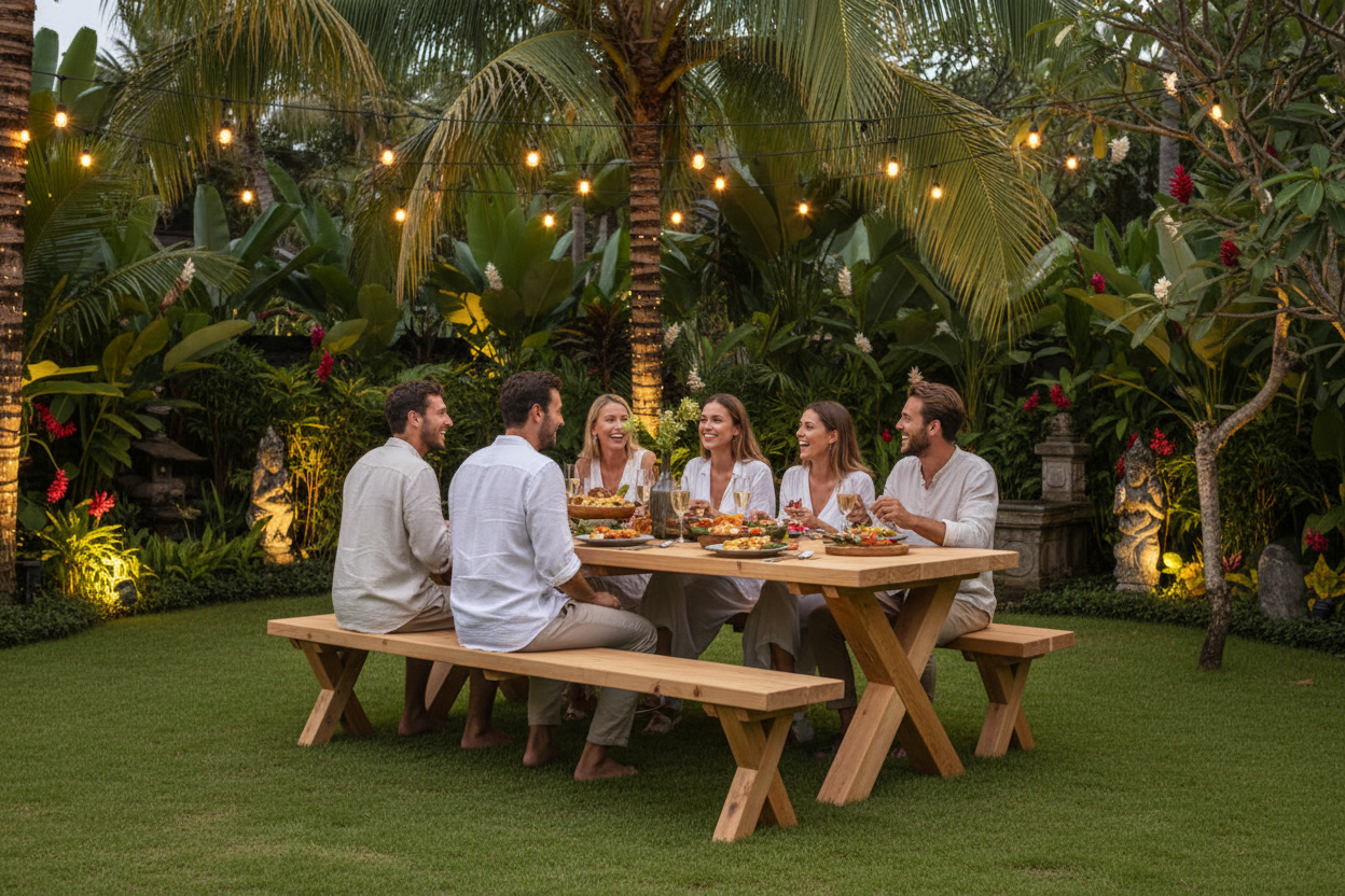 Tuintafelset Xavi Bali vrienden