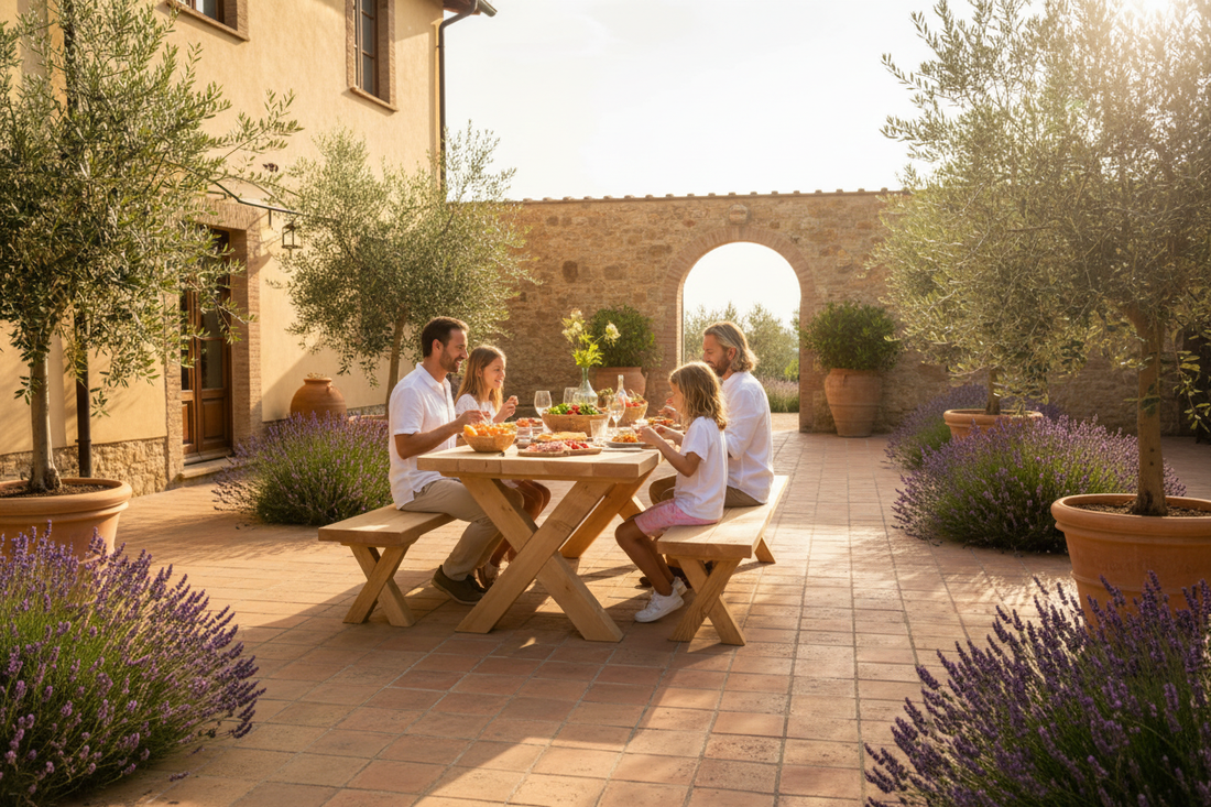Tuintafelset Xavi Toscane familie