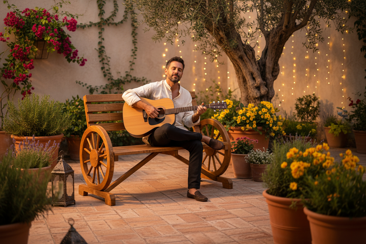 Tulari lichtbruin man gitaar