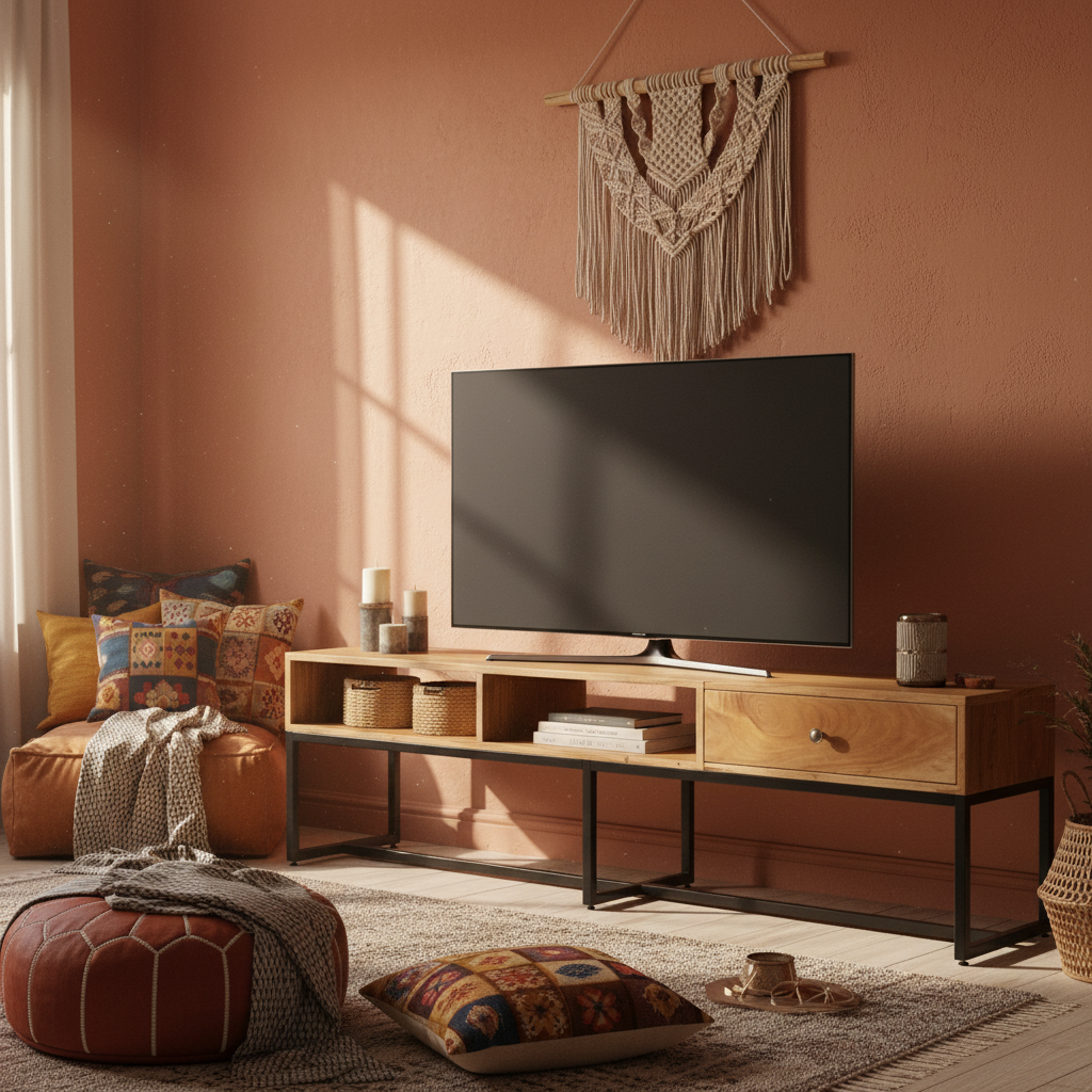 TV-meubel in bohemian ruimte