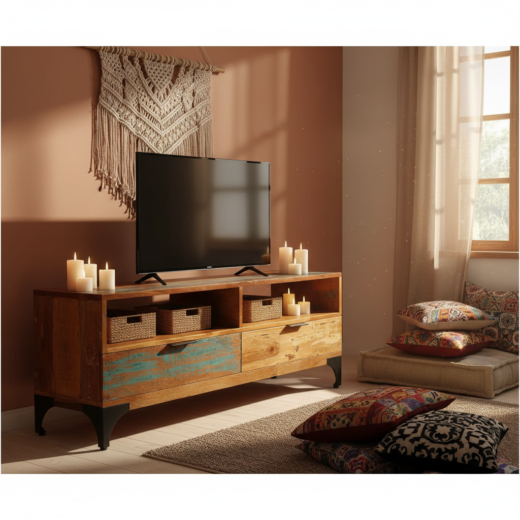 TV-meubel in bohemian ruimte