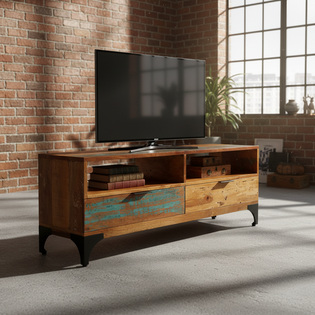 TV-meubel in industriële loft