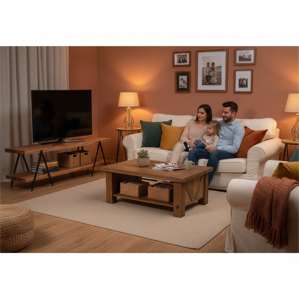 TV-meubel in warme gezinswoning