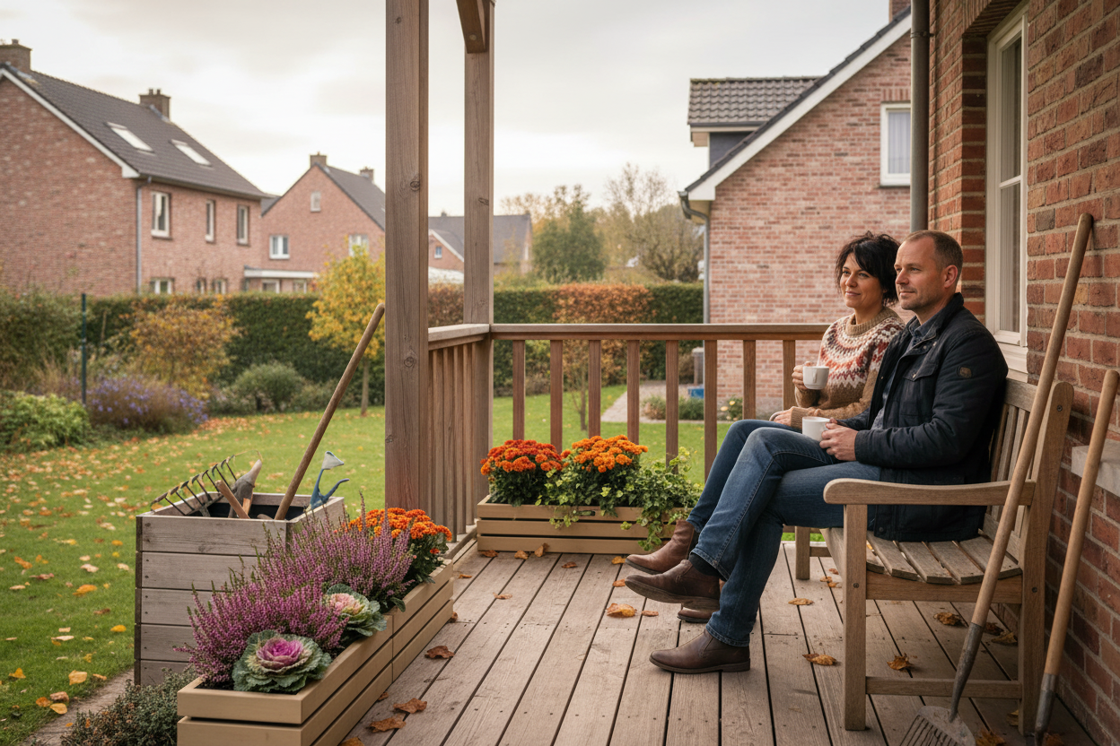 Twee Elan Mini Bloembakken herfst veranda