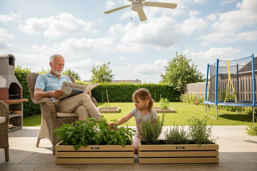 Twee Elan Mini Bloembakken zomer veranda