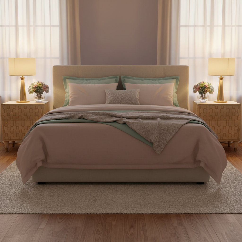 Twee nachtkastjes in pastel kamer