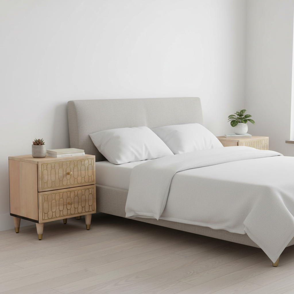 Twee nachtkastjes in Scandinavische kamer