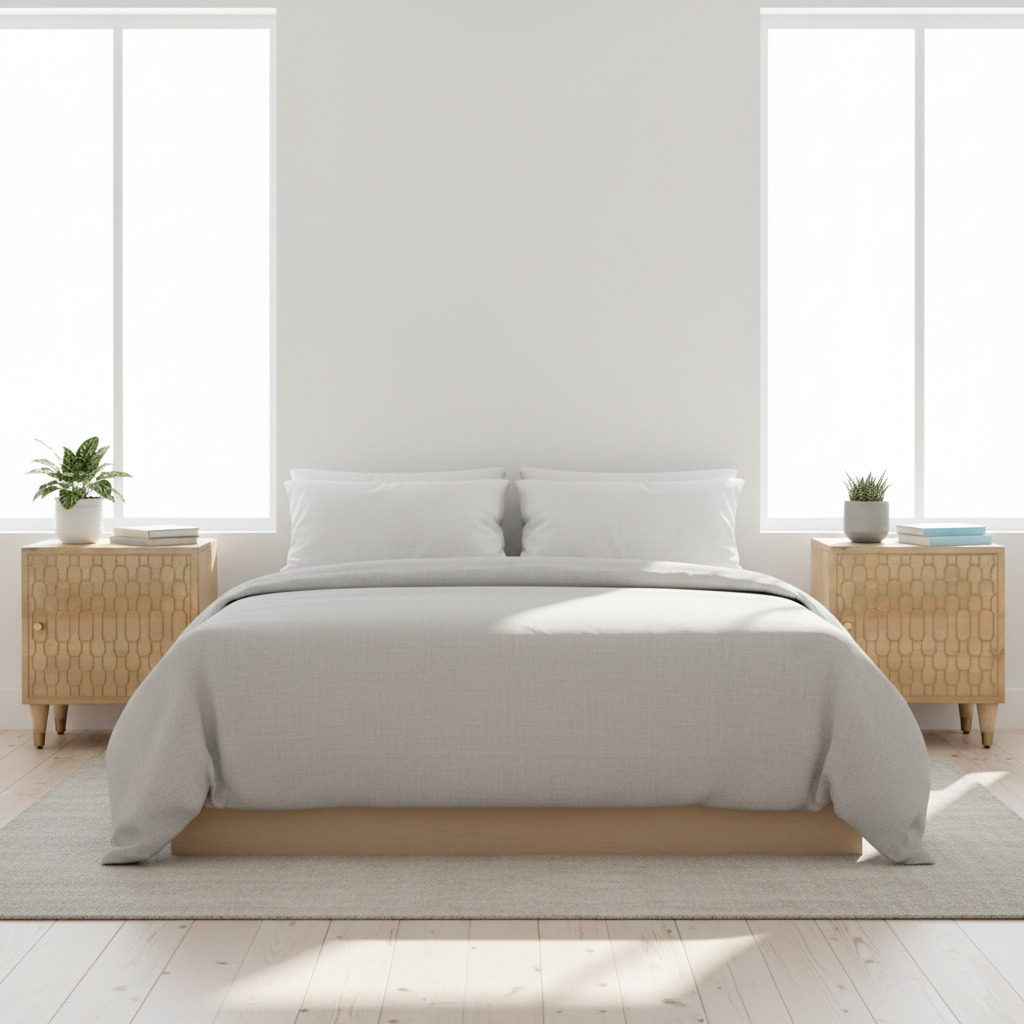 Twee nachtkastjes in Scandinavische kamer