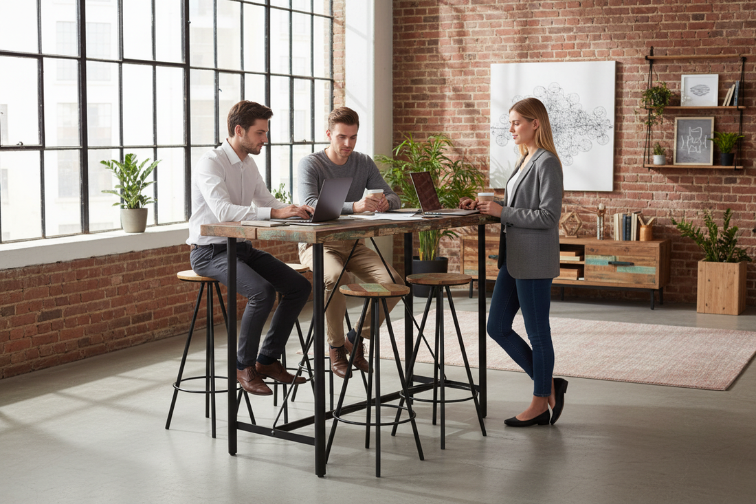 Urban loft with professionals working