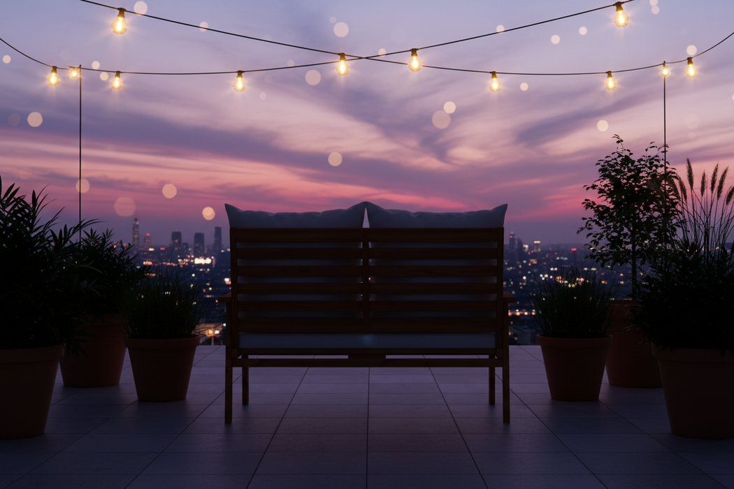 Urban Rooftop Dusk