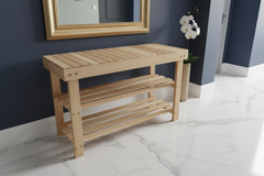 Bamboe Schoenenrek Bank – 3 Lagen, Duurzaam & Multifunctioneel (70 x 27,9 x 45 cm)