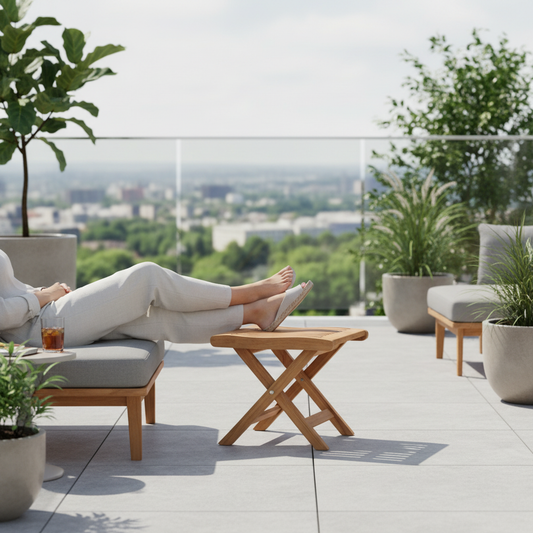 Voetensteun op terras