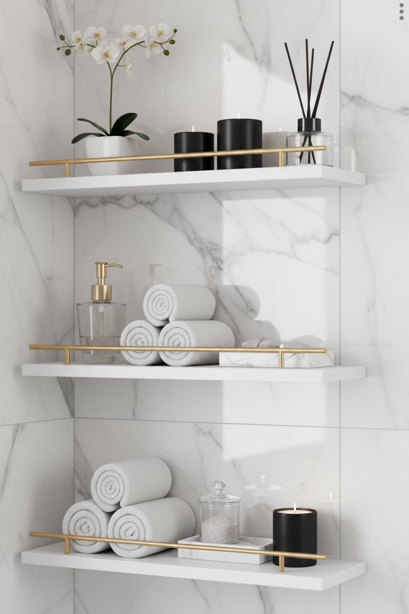 Wandplanken badkamer spa