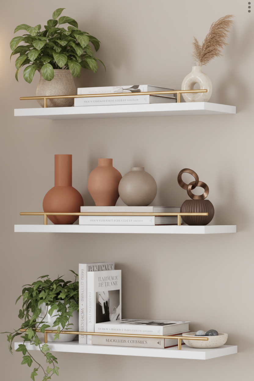 Wandplanken woonkamer botanisch