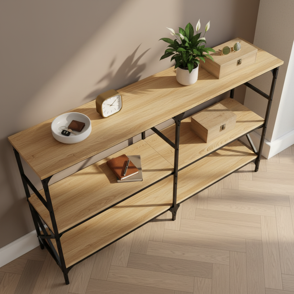 Wandtafel sonoma eiken 180cm bovenaanzicht