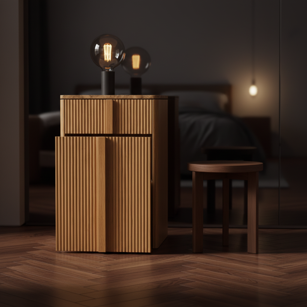 Warm eiken kast moody interieur